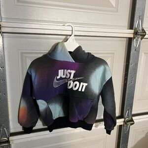Nike Kids Hoodie with Just Do It Slogan - Blue and Purple